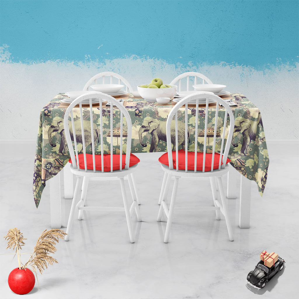 Elephant Pattern D3 Table Cloth Cover-Table Covers-CVR_TB_NR-IC 5007630 IC 5007630, Ancient, Art and Paintings, Botanical, Fashion, Floral, Flowers, Hand Drawn, Historical, Indian, Medieval, Nature, Patterns, Retro, Scenic, Signs, Signs and Symbols, Vintage, elephant, pattern, d3, table, cloth, cover, art, background, design, exotic, flower, hand, drawn, india, lotus, old, seamless, style, trend, trendy, wild, life, artzfolio, table cloth, table cover, dining table cloth, round table cloth, plastic sheet fo