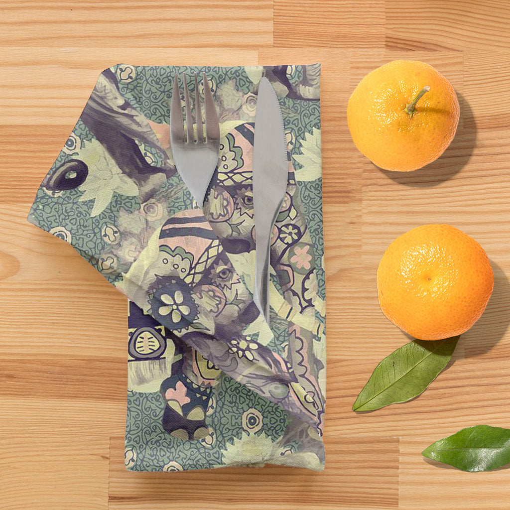 Elephant Pattern D3 Table Napkin-Table Napkins-NAP_TB-IC 5007630 IC 5007630, Ancient, Art and Paintings, Botanical, Fashion, Floral, Flowers, Hand Drawn, Historical, Indian, Medieval, Nature, Patterns, Retro, Scenic, Signs, Signs and Symbols, Vintage, elephant, pattern, d3, table, napkin, art, background, design, exotic, flower, hand, drawn, india, lotus, old, seamless, style, trend, trendy, wild, life, artzfolio, napkins, table napkins cotton set of 6, dining table napkins set of 6, cloth napkins for dinin