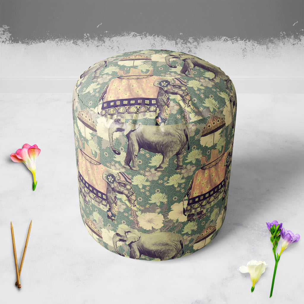 Elephant Pattern D3 Footstool Footrest Puffy Pouffe Ottoman Bean Bag | Canvas Fabric-Footstools-FST_CB_BN-IC 5007630 IC 5007630, Ancient, Art and Paintings, Botanical, Fashion, Floral, Flowers, Hand Drawn, Historical, Indian, Medieval, Nature, Patterns, Retro, Scenic, Signs, Signs and Symbols, Vintage, elephant, pattern, d3, footstool, footrest, puffy, pouffe, ottoman, bean, bag, canvas, fabric, art, background, design, exotic, flower, hand, drawn, india, lotus, old, seamless, style, trend, trendy, wild, li