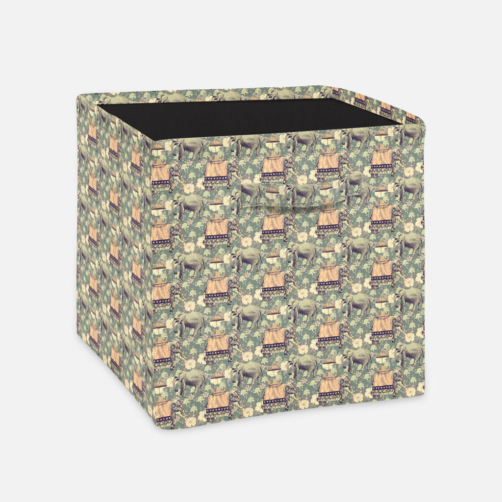 Indian Elephants Foldable Open Storage Bin | Organizer Box, Toy Basket, Shelf Box, Laundry Bag | Canvas Fabric-Storage Bins-STR_BI_CB-IC 5007630 IC 5007630, Ancient, Art and Paintings, Botanical, Fashion, Floral, Flowers, Hand Drawn, Historical, Indian, Medieval, Nature, Patterns, Retro, Scenic, Signs, Signs and Symbols, Vintage, elephants, foldable, open, storage, bin, organizer, box, toy, basket, shelf, laundry, bag, canvas, fabric, elephant, art, background, design, exotic, flower, hand, drawn, india, lo