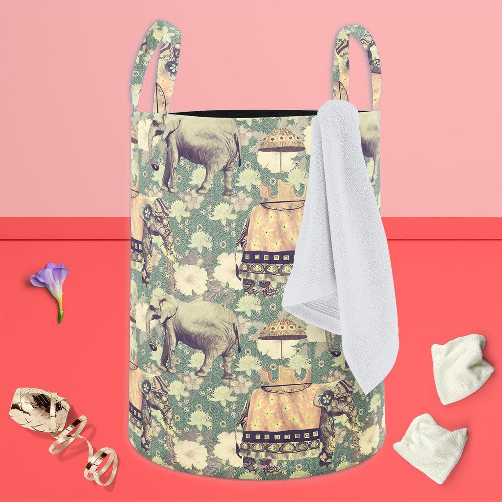 Elephant Pattern D3 Foldable Open Storage Bin | Organizer Box, Toy Basket, Shelf Box, Laundry Bag | Canvas Fabric-Storage Bins-STR_BI_CB-IC 5007630 IC 5007630, Ancient, Art and Paintings, Botanical, Fashion, Floral, Flowers, Hand Drawn, Historical, Indian, Medieval, Nature, Patterns, Retro, Scenic, Signs, Signs and Symbols, Vintage, elephant, pattern, d3, foldable, open, storage, bin, organizer, box, toy, basket, shelf, laundry, bag, canvas, fabric, art, background, design, exotic, flower, hand, drawn, indi