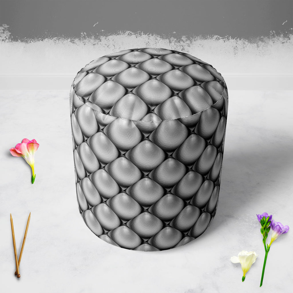 Monochrome Cone Footstool Footrest Puffy Pouffe Ottoman Bean Bag | Canvas Fabric-Footstools-FST_CB_BN-IC 5007631 IC 5007631, Abstract Expressionism, Abstracts, Art and Paintings, Black, Black and White, Circle, Digital, Digital Art, Eygptian, Geometric, Geometric Abstraction, Graphic, Grid Art, Illustrations, Modern Art, Patterns, Semi Abstract, Signs, Signs and Symbols, Stripes, White, monochrome, cone, footstool, footrest, puffy, pouffe, ottoman, bean, bag, canvas, fabric, abstract, abstraction, arc, arch