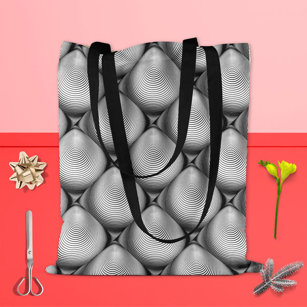 Monochrome Cone Tote Bag Shoulder Purse | Multipurpose-Tote Bags Basic-TOT_FB_BS-IC 5007631 IC 5007631, Abstract Expressionism, Abstracts, Art and Paintings, Black, Black and White, Circle, Digital, Digital Art, Eygptian, Geometric, Geometric Abstraction, Graphic, Grid Art, Illustrations, Modern Art, Patterns, Semi Abstract, Signs, Signs and Symbols, Stripes, White, monochrome, cone, tote, bag, shoulder, purse, cotton, canvas, fabric, multipurpose, abstract, abstraction, arc, arch, art, background, bend, ci