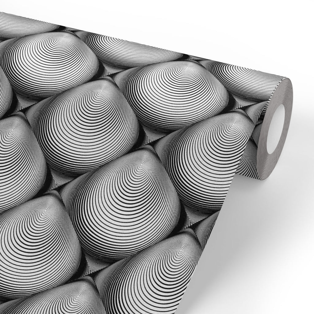 Monochrome Cone Illusion Wallpaper Roll-Wallpapers Peel & Stick-WAL_PA-IC 5007631 IC 5007631, Abstract Expressionism, Abstracts, Art and Paintings, Black, Black and White, Circle, Digital, Digital Art, Eygptian, Geometric, Geometric Abstraction, Graphic, Grid Art, Illustrations, Modern Art, Patterns, Semi Abstract, Signs, Signs and Symbols, Stripes, White, monochrome, cone, illusion, wallpaper, roll, abstract, abstraction, arc, arch, art, background, bend, circular, convex, creative, curve, design, diagonal