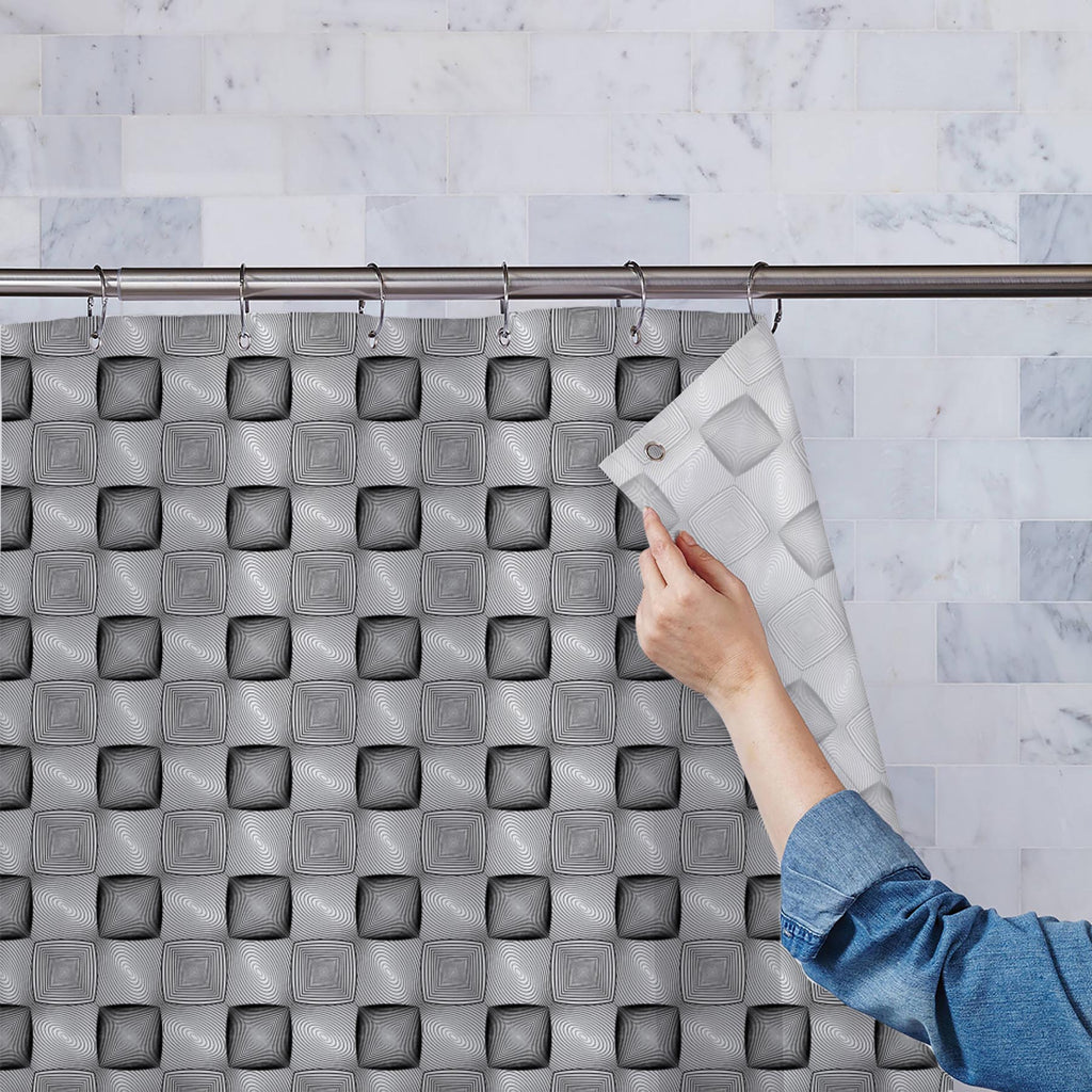 Monochrome Squares Washable Waterproof Shower Curtain-Shower Curtains-CUR_SH-IC 5007632 IC 5007632, Abstract Expressionism, Abstracts, Art and Paintings, Black, Black and White, Check, Circle, Digital, Digital Art, Geometric, Geometric Abstraction, Graphic, Grid Art, Illustrations, Modern Art, Patterns, Semi Abstract, Signs, Signs and Symbols, Stripes, White, monochrome, squares, washable, waterproof, shower, curtain, abstract, abstraction, art, background, checker, circular, curve, design, ellipse, endless