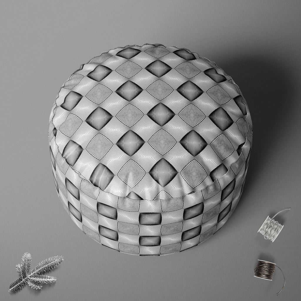 Monochrome Squares Footstool Footrest Puffy Pouffe Ottoman Bean Bag | Canvas Fabric-Footstools-FST_CB_BN-IC 5007632 IC 5007632, Abstract Expressionism, Abstracts, Art and Paintings, Black, Black and White, Check, Circle, Digital, Digital Art, Geometric, Geometric Abstraction, Graphic, Grid Art, Illustrations, Modern Art, Patterns, Semi Abstract, Signs, Signs and Symbols, Stripes, White, monochrome, squares, footstool, footrest, puffy, pouffe, ottoman, bean, bag, canvas, fabric, abstract, abstraction, art, b