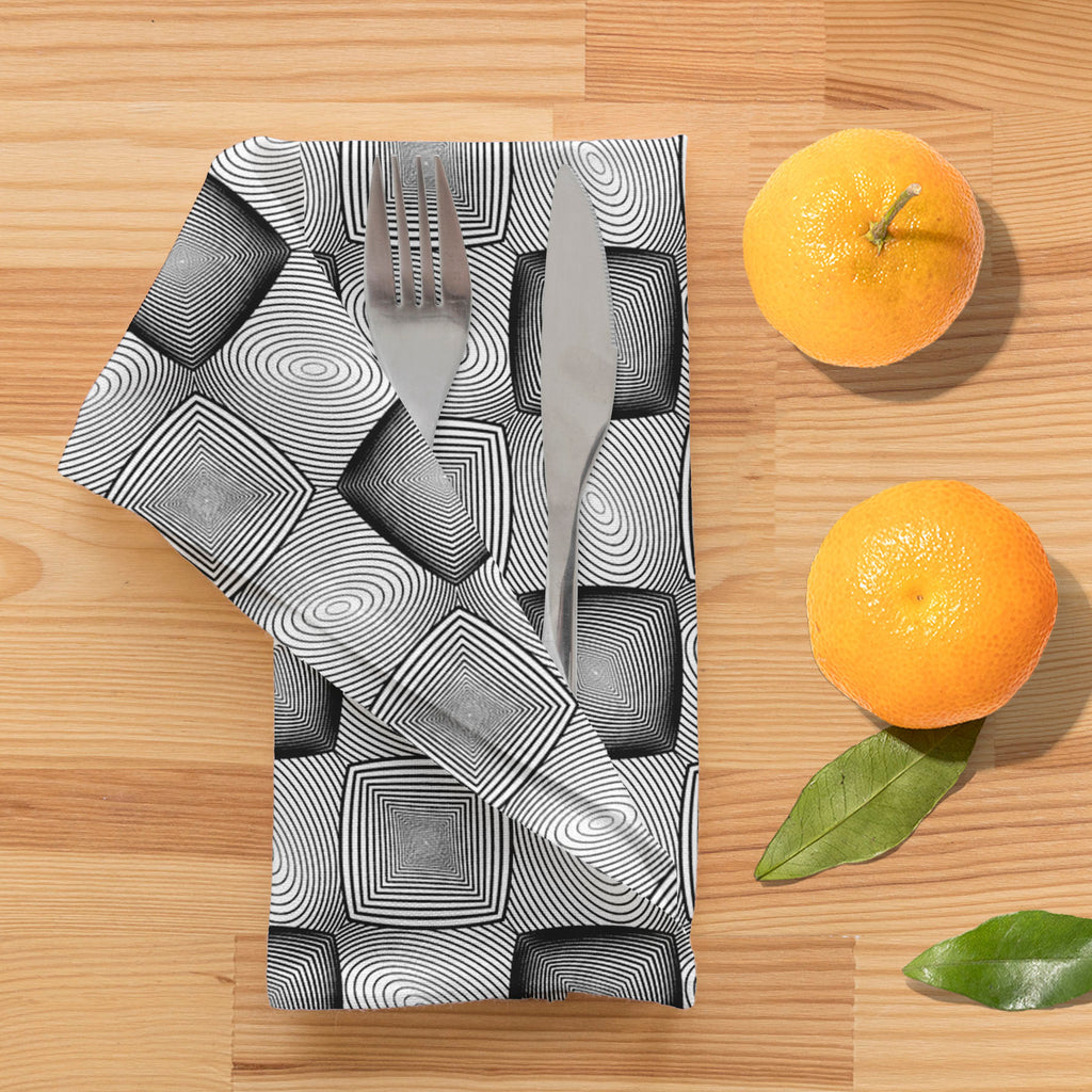 Monochrome Squares Table Napkin-Table Napkins-NAP_TB-IC 5007632 IC 5007632, Abstract Expressionism, Abstracts, Art and Paintings, Black, Black and White, Check, Circle, Digital, Digital Art, Geometric, Geometric Abstraction, Graphic, Grid Art, Illustrations, Modern Art, Patterns, Semi Abstract, Signs, Signs and Symbols, Stripes, White, monochrome, squares, table, napkin, abstract, abstraction, art, background, checker, circular, curve, design, ellipse, endless, geometrical, grey, grid, illusion, lattice, li