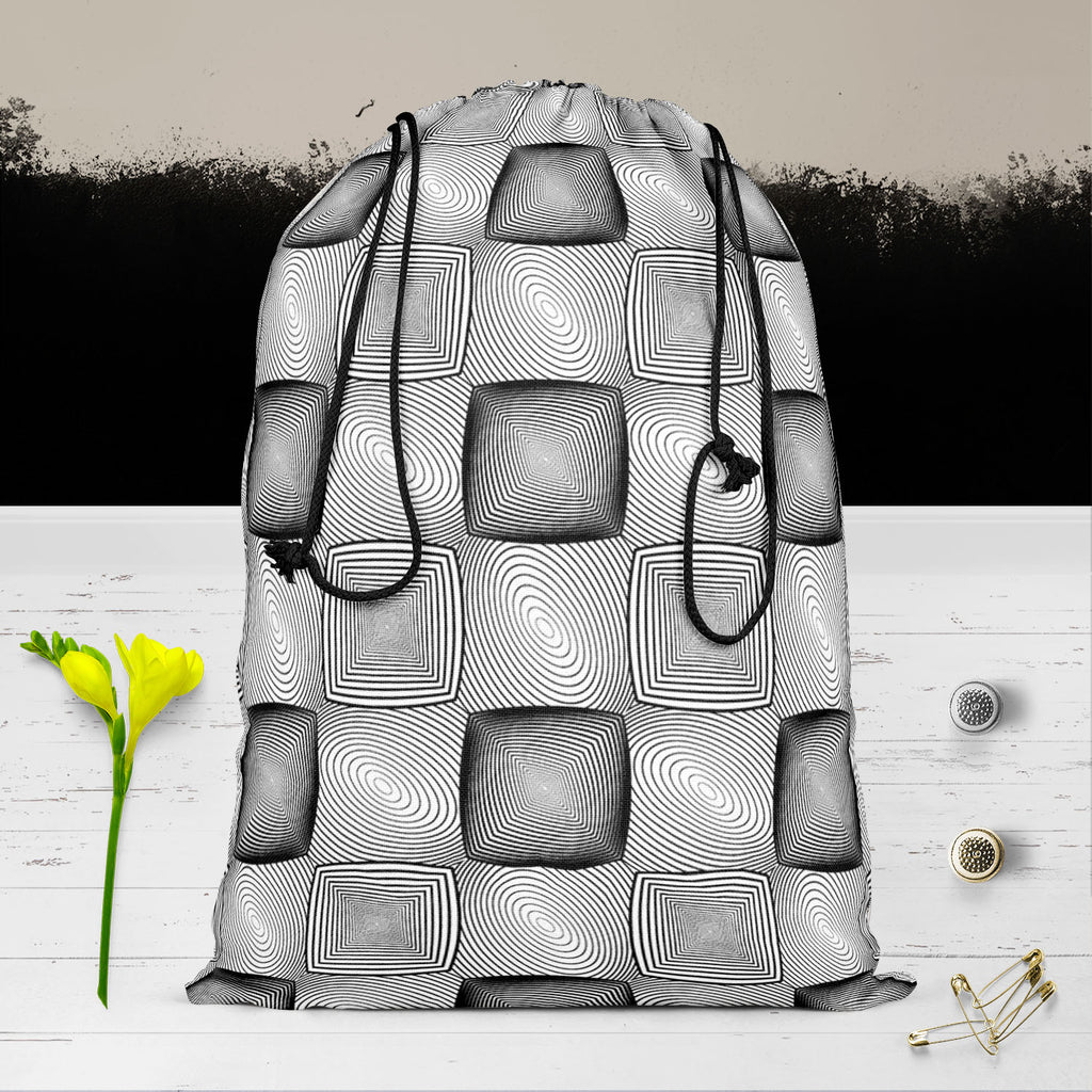 Monochrome Squares Reusable Sack Bag | Bag for Gym, Storage, Vegetable & Travel-Drawstring Sack Bags-SCK_FB_DS-IC 5007632 IC 5007632, Abstract Expressionism, Abstracts, Art and Paintings, Black, Black and White, Check, Circle, Digital, Digital Art, Geometric, Geometric Abstraction, Graphic, Grid Art, Illustrations, Modern Art, Patterns, Semi Abstract, Signs, Signs and Symbols, Stripes, White, monochrome, squares, reusable, sack, bag, for, gym, storage, vegetable, travel, abstract, abstraction, art, backgrou