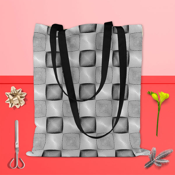 Monochrome Squares Tote Bag Shoulder Purse | Multipurpose-Tote Bags Basic-TOT_FB_BS-IC 5007632 IC 5007632, Abstract Expressionism, Abstracts, Art and Paintings, Black, Black and White, Check, Circle, Digital, Digital Art, Geometric, Geometric Abstraction, Graphic, Grid Art, Illustrations, Modern Art, Patterns, Semi Abstract, Signs, Signs and Symbols, Stripes, White, monochrome, squares, tote, bag, shoulder, purse, cotton, canvas, fabric, multipurpose, abstract, abstraction, art, background, checker, circula