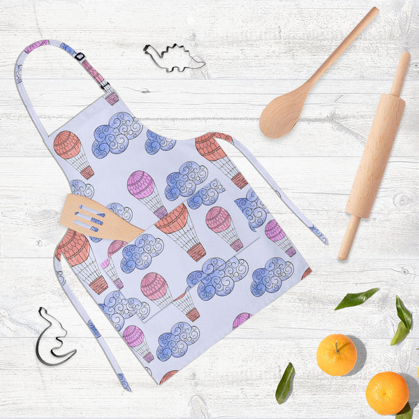 Watercolor Balloons & Clouds D2 Apron | Adjustable, Free Size & Waist Tiebacks-Aprons Neck to Knee-APR_NK_KN-IC 5007633 IC 5007633, Abstract Expressionism, Abstracts, Ancient, Black and White, Digital, Digital Art, Drawing, Graphic, Hand Drawn, Historical, Illustrations, Medieval, Patterns, Retro, Semi Abstract, Signs, Signs and Symbols, Splatter, Vintage, Watercolour, White, watercolor, balloons, clouds, d2, full-length, neck, to, knee, apron, poly-cotton, fabric, adjustable, buckle, waist, tiebacks, abstr