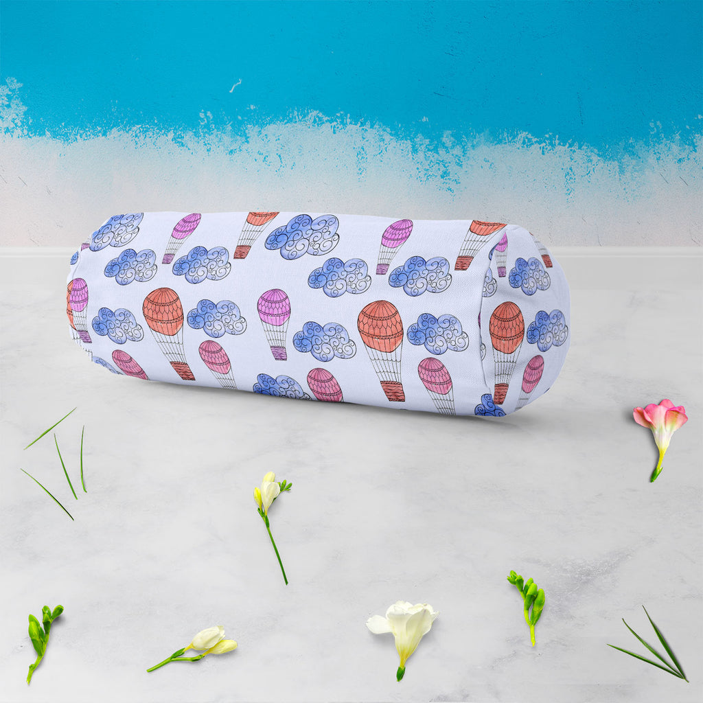 Watercolor Balloons & Clouds D2 Bolster Cover Booster Cases | Concealed Zipper Opening-Bolster Covers-BOL_CV_ZP-IC 5007633 IC 5007633, Abstract Expressionism, Abstracts, Ancient, Black and White, Digital, Digital Art, Drawing, Graphic, Hand Drawn, Historical, Illustrations, Medieval, Patterns, Retro, Semi Abstract, Signs, Signs and Symbols, Splatter, Vintage, Watercolour, White, watercolor, balloons, clouds, d2, bolster, cover, booster, cases, concealed, zipper, opening, abstract, aerostat, air, aqua, backg