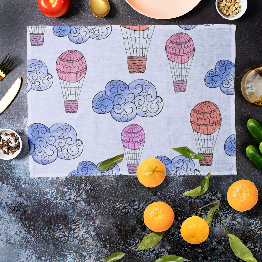 Watercolor Balloons & Clouds D2 Table Mat Placemat-Table Place Mats Fabric-MAT_TB-IC 5007633 IC 5007633, Abstract Expressionism, Abstracts, Ancient, Black and White, Digital, Digital Art, Drawing, Graphic, Hand Drawn, Historical, Illustrations, Medieval, Patterns, Retro, Semi Abstract, Signs, Signs and Symbols, Splatter, Vintage, Watercolour, White, watercolor, balloons, clouds, d2, table, mat, placemat, abstract, aerostat, air, aqua, background, balloon, banner, blue, bright, canvas, cloud, design, element