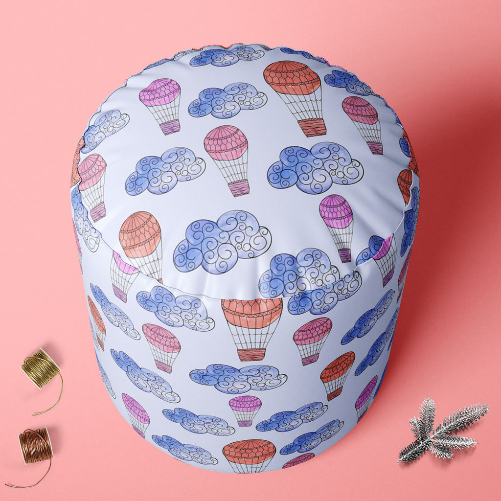 Watercolor Balloons & Clouds D2 Footstool Footrest Puffy Pouffe Ottoman Bean Bag | Canvas Fabric-Footstools-FST_CB_BN-IC 5007633 IC 5007633, Abstract Expressionism, Abstracts, Ancient, Black and White, Digital, Digital Art, Drawing, Graphic, Hand Drawn, Historical, Illustrations, Medieval, Patterns, Retro, Semi Abstract, Signs, Signs and Symbols, Splatter, Vintage, Watercolour, White, watercolor, balloons, clouds, d2, footstool, footrest, puffy, pouffe, ottoman, bean, bag, canvas, fabric, abstract, aerostat
