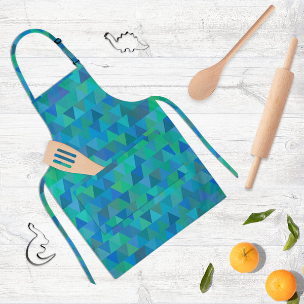 Creative Triangles D1 Apron | Adjustable, Free Size & Waist Tiebacks-Aprons Neck to Knee-APR_NK_KN-IC 5007635 IC 5007635, Abstract Expressionism, Abstracts, Digital, Digital Art, Fashion, Geometric, Geometric Abstraction, Graphic, Hipster, Illustrations, Modern Art, Patterns, Retro, Semi Abstract, Signs, Signs and Symbols, Triangles, creative, d1, full-length, neck, to, knee, apron, poly-cotton, fabric, adjustable, buckle, waist, tiebacks, abstract, background, vector, backdrop, blue, cover, decoration, del