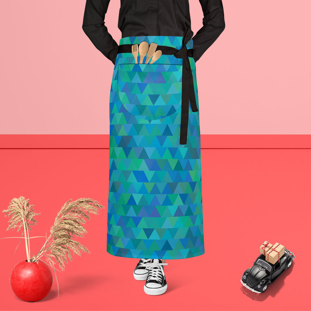 Creative Triangles D1 Apron | Adjustable, Free Size & Waist Tiebacks-Aprons Waist to Feet-APR_WS_FT-IC 5007635 IC 5007635, Abstract Expressionism, Abstracts, Digital, Digital Art, Fashion, Geometric, Geometric Abstraction, Graphic, Hipster, Illustrations, Modern Art, Patterns, Retro, Semi Abstract, Signs, Signs and Symbols, Triangles, creative, d1, apron, adjustable, free, size, waist, tiebacks, abstract, background, vector, backdrop, blue, cover, decoration, delta, design, diagonal, form, geometrical, geom
