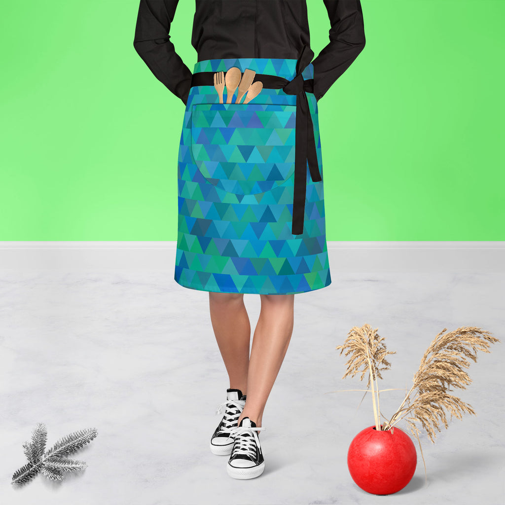 Creative Triangles D1 Apron | Adjustable, Free Size & Waist Tiebacks-Apron Waist to Knee-APR_WS_KN-IC 5007635 IC 5007635, Abstract Expressionism, Abstracts, Digital, Digital Art, Fashion, Geometric, Geometric Abstraction, Graphic, Hipster, Illustrations, Modern Art, Patterns, Retro, Semi Abstract, Signs, Signs and Symbols, Triangles, creative, d1, apron, adjustable, free, size, waist, tiebacks, abstract, background, vector, backdrop, blue, cover, decoration, delta, design, diagonal, form, geometrical, geome