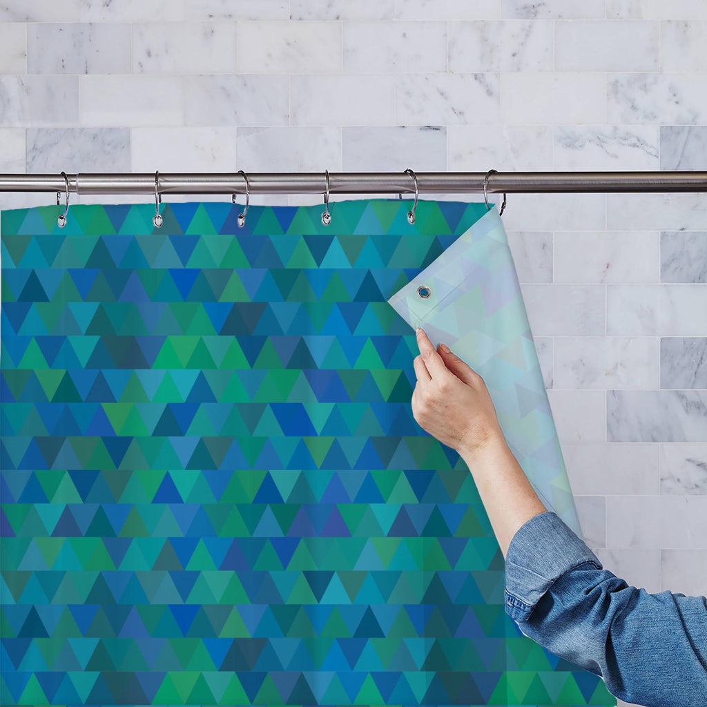 Creative Triangles D1 Washable Waterproof Shower Curtain-Shower Curtains-CUR_SH-IC 5007635 IC 5007635, Abstract Expressionism, Abstracts, Digital, Digital Art, Fashion, Geometric, Geometric Abstraction, Graphic, Hipster, Illustrations, Modern Art, Patterns, Retro, Semi Abstract, Signs, Signs and Symbols, Triangles, creative, d1, washable, waterproof, shower, curtain, abstract, background, vector, backdrop, blue, cover, decoration, delta, design, diagonal, form, geometrical, geometry, green, illustration, li