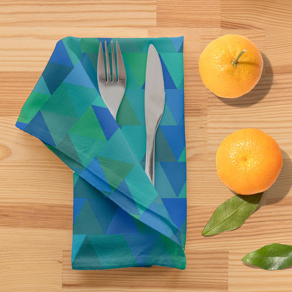 Creative Triangles D1 Table Napkin-Table Napkins-NAP_TB-IC 5007635 IC 5007635, Abstract Expressionism, Abstracts, Digital, Digital Art, Fashion, Geometric, Geometric Abstraction, Graphic, Hipster, Illustrations, Modern Art, Patterns, Retro, Semi Abstract, Signs, Signs and Symbols, Triangles, creative, d1, table, napkin, abstract, background, vector, backdrop, blue, cover, decoration, delta, design, diagonal, form, geometrical, geometry, green, illustration, lines, modern, mosaic, old, paper, texture, patchw