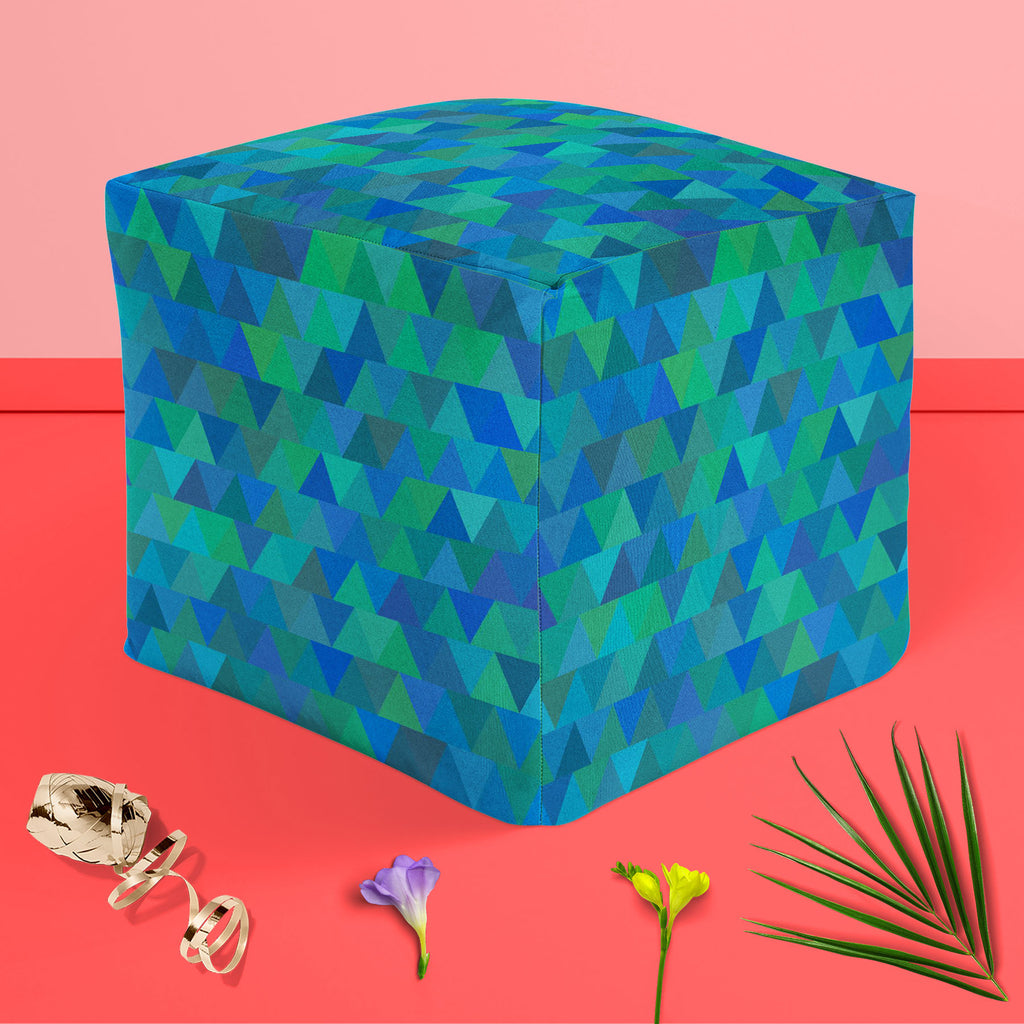 Creative Triangles D1 Footstool Footrest Puffy Pouffe Ottoman Bean Bag | Canvas Fabric-Footstools-FST_CB_BN-IC 5007635 IC 5007635, Abstract Expressionism, Abstracts, Digital, Digital Art, Fashion, Geometric, Geometric Abstraction, Graphic, Hipster, Illustrations, Modern Art, Patterns, Retro, Semi Abstract, Signs, Signs and Symbols, Triangles, creative, d1, footstool, footrest, puffy, pouffe, ottoman, bean, bag, canvas, fabric, abstract, background, vector, backdrop, blue, cover, decoration, delta, design, d