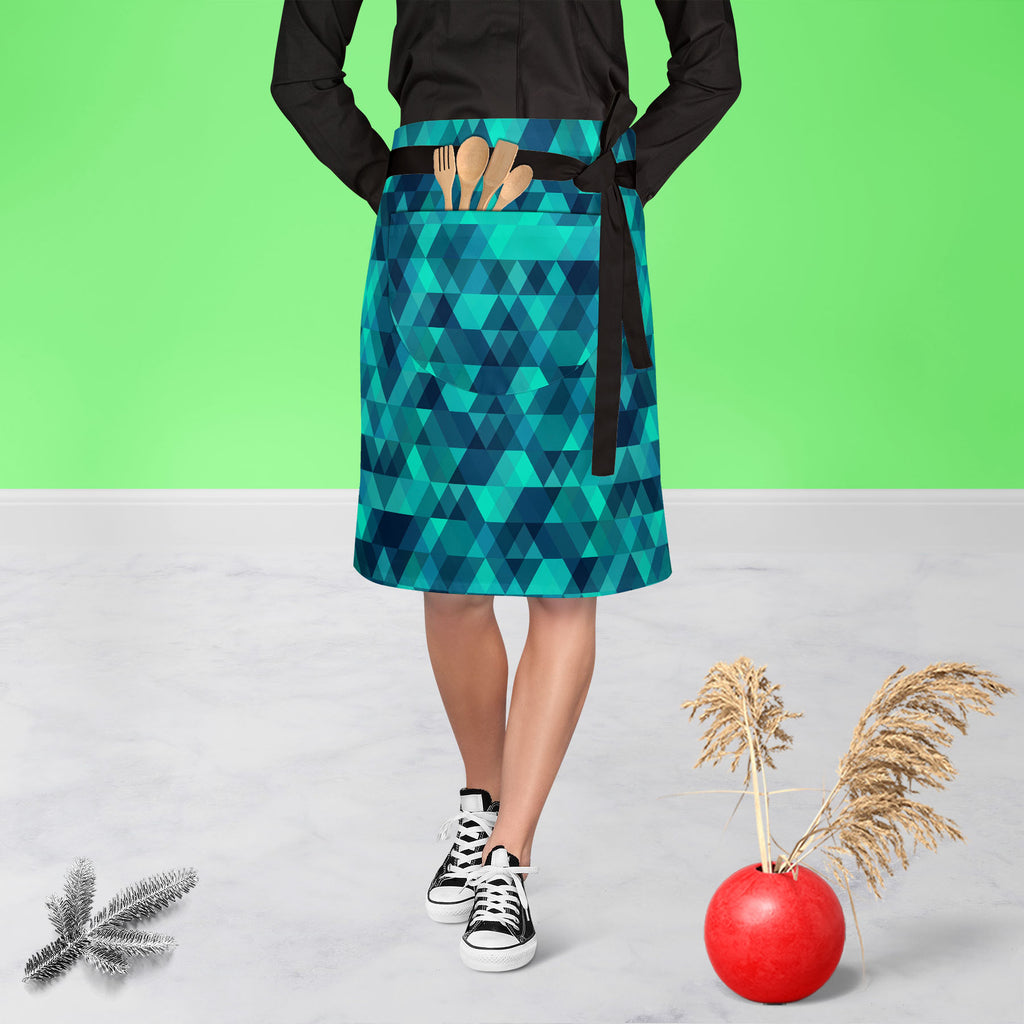 Creative Triangles D2 Apron | Adjustable, Free Size & Waist Tiebacks-Apron Waist to Knee-APR_WS_KN-IC 5007636 IC 5007636, Abstract Expressionism, Abstracts, Digital, Digital Art, Fashion, Geometric, Geometric Abstraction, Graphic, Hipster, Illustrations, Modern Art, Patterns, Retro, Semi Abstract, Signs, Signs and Symbols, Triangles, creative, d2, apron, adjustable, free, size, waist, tiebacks, abstract, background, vector, backdrop, blue, cover, decoration, delta, design, diagonal, form, geometrical, geome
