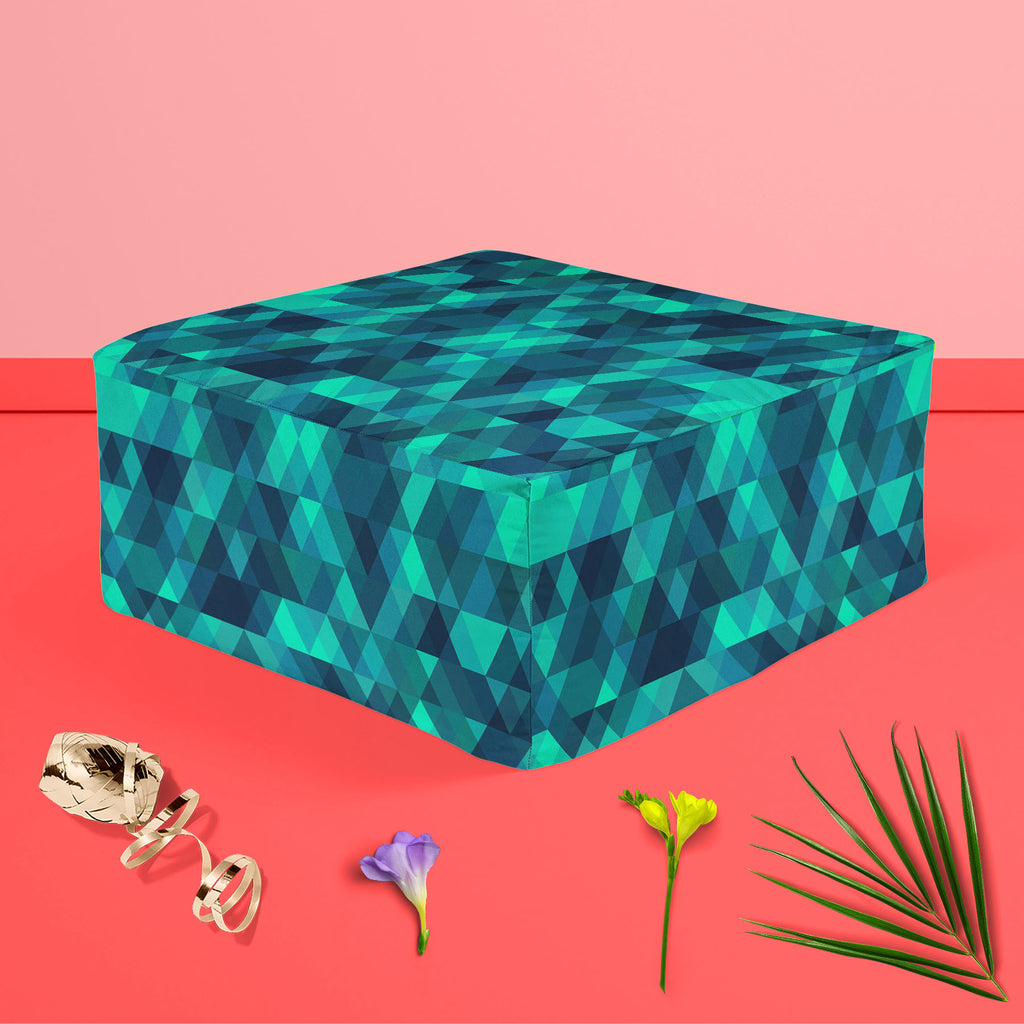 Creative Triangles D2 Footstool Footrest Puffy Pouffe Ottoman Bean Bag | Canvas Fabric-Footstools-FST_CB_BN-IC 5007636 IC 5007636, Abstract Expressionism, Abstracts, Digital, Digital Art, Fashion, Geometric, Geometric Abstraction, Graphic, Hipster, Illustrations, Modern Art, Patterns, Retro, Semi Abstract, Signs, Signs and Symbols, Triangles, creative, d2, footstool, footrest, puffy, pouffe, ottoman, bean, bag, canvas, fabric, abstract, background, vector, backdrop, blue, cover, decoration, delta, design, d