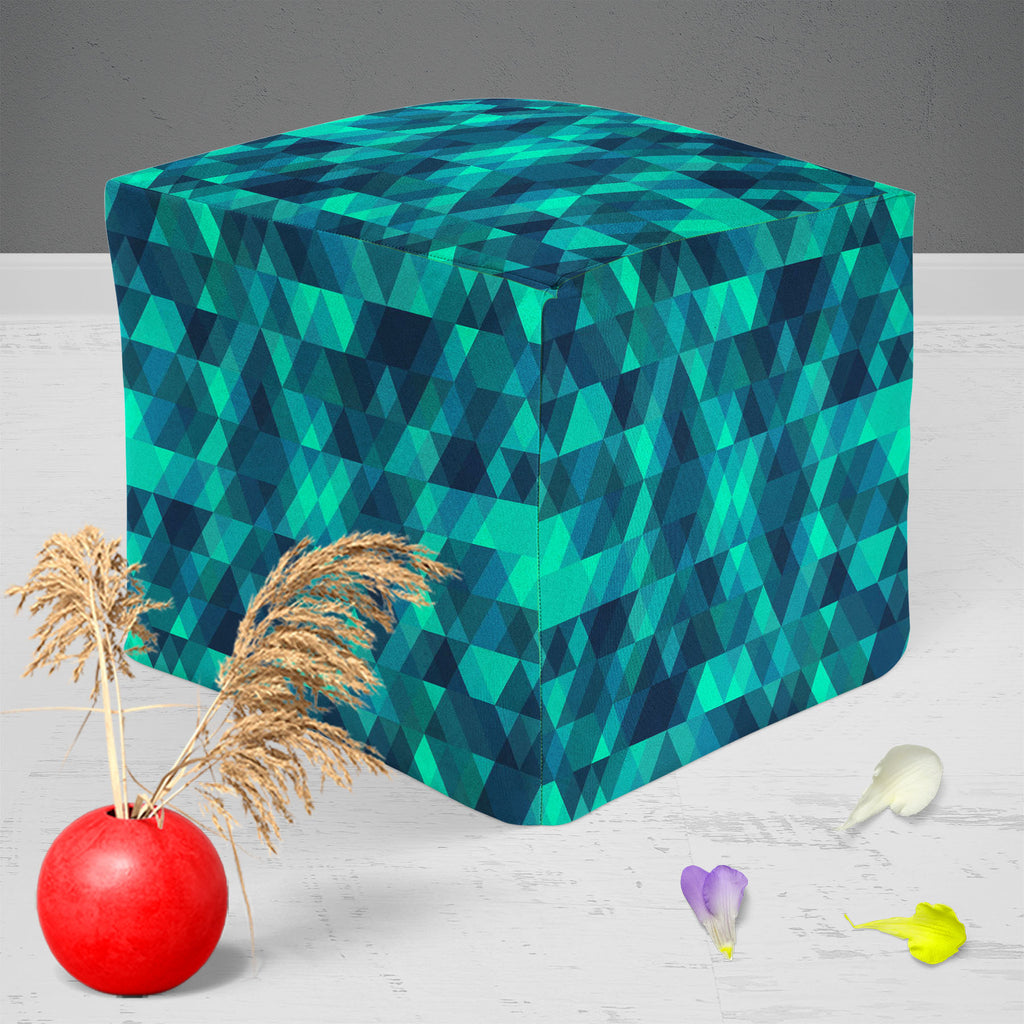 Creative Triangles D2 Footstool Footrest Puffy Pouffe Ottoman Bean Bag | Canvas Fabric-Footstools-FST_CB_BN-IC 5007636 IC 5007636, Abstract Expressionism, Abstracts, Digital, Digital Art, Fashion, Geometric, Geometric Abstraction, Graphic, Hipster, Illustrations, Modern Art, Patterns, Retro, Semi Abstract, Signs, Signs and Symbols, Triangles, creative, d2, footstool, footrest, puffy, pouffe, ottoman, bean, bag, canvas, fabric, abstract, background, vector, backdrop, blue, cover, decoration, delta, design, d