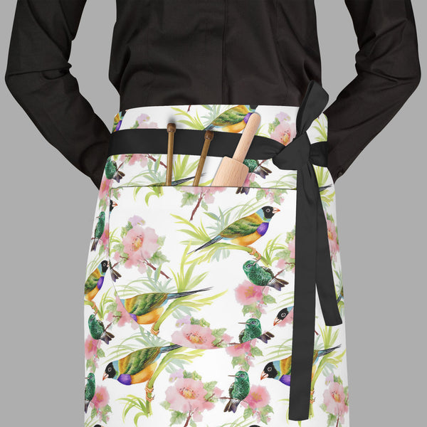 Tropical Beauty Apron | Adjustable, Free Size & Waist Tiebacks-Aprons Waist to Feet-APR_WS_FT-IC 5007638 IC 5007638, Animals, Art and Paintings, Birds, Black and White, Botanical, Drawing, Floral, Flowers, Illustrations, Nature, Paintings, Patterns, Retro, Scenic, Signs, Signs and Symbols, Tropical, Watercolour, White, beauty, full-length, waist, to, feet, apron, poly-cotton, fabric, adjustable, tiebacks, art, artistic, background, beautiful, branches, brown, colorful, colors, decor, decoration, design, dra