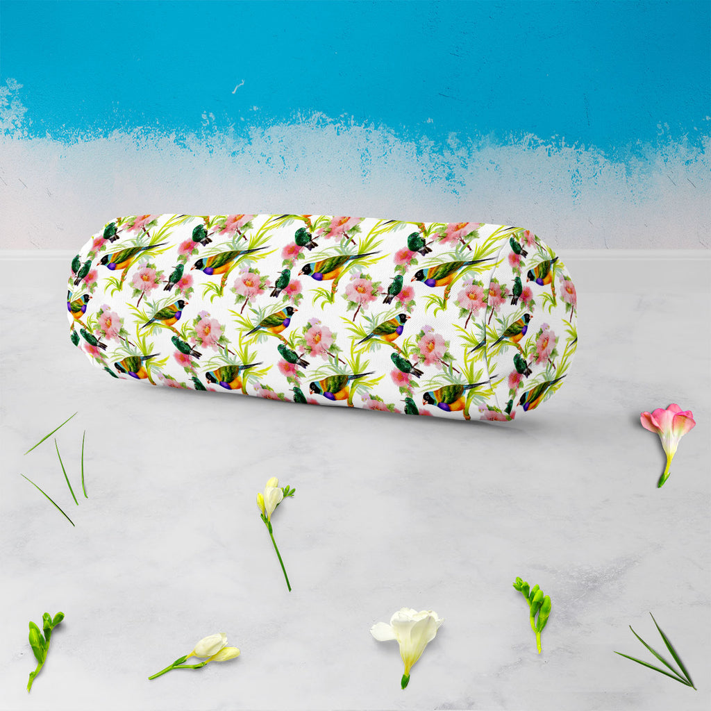 Tropical Beauty Bolster Cover Booster Cases | Concealed Zipper Opening-Bolster Covers-BOL_CV_ZP-IC 5007638 IC 5007638, Animals, Art and Paintings, Birds, Black and White, Botanical, Drawing, Floral, Flowers, Illustrations, Nature, Paintings, Patterns, Retro, Scenic, Signs, Signs and Symbols, Tropical, Watercolour, White, beauty, bolster, cover, booster, cases, concealed, zipper, opening, art, artistic, background, beautiful, branches, brown, colorful, colors, decor, decoration, design, drawn, elegance, elem