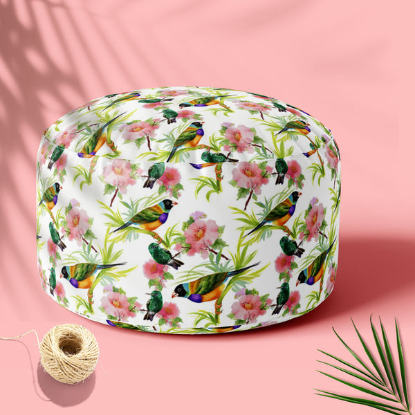 Tropical Beauty Footstool Footrest Puffy Pouffe Ottoman Bean Bag | Canvas Fabric-Footstools-FST_CB_BN-IC 5007638 IC 5007638, Animals, Art and Paintings, Birds, Black and White, Botanical, Drawing, Floral, Flowers, Illustrations, Nature, Paintings, Patterns, Retro, Scenic, Signs, Signs and Symbols, Tropical, Watercolour, White, beauty, footstool, footrest, puffy, pouffe, ottoman, bean, bag, floor, cushion, pillow, canvas, fabric, art, artistic, background, beautiful, branches, brown, colorful, colors, decor,