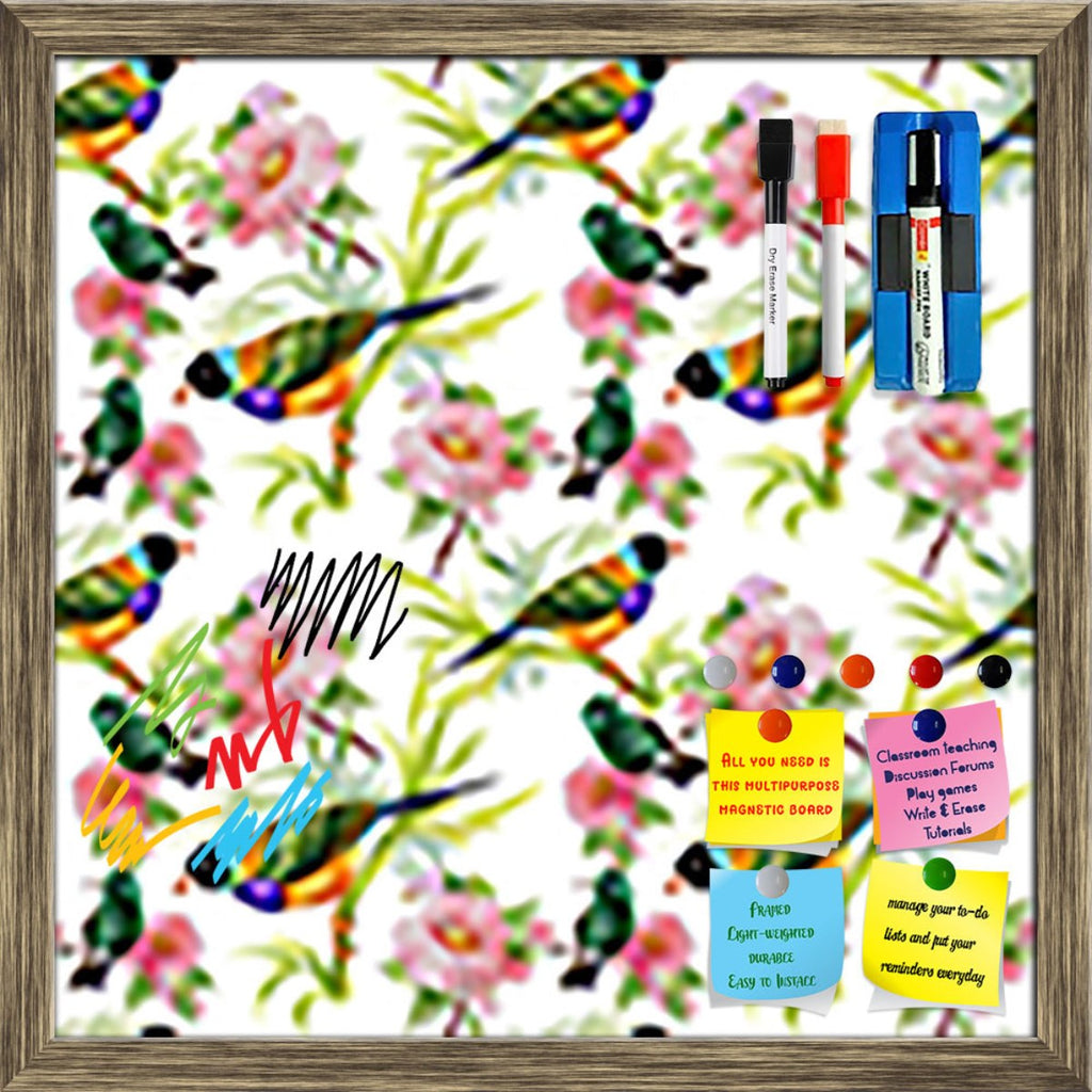 Tropical Beauty Framed Magnetic Dry Erase Board | Combo with Magnet Buttons & Markers-Magnetic Boards Framed-MGB_FR-IC 5007638 IC 5007638, Animals, Art and Paintings, Birds, Black and White, Botanical, Drawing, Floral, Flowers, Illustrations, Nature, Paintings, Patterns, Retro, Scenic, Signs, Signs and Symbols, Tropical, Watercolour, White, beauty, framed, magnetic, dry, erase, board, printed, whiteboard, with, 4, magnets, 2, markers, 1, duster, art, artistic, background, beautiful, branches, brown, colorfu