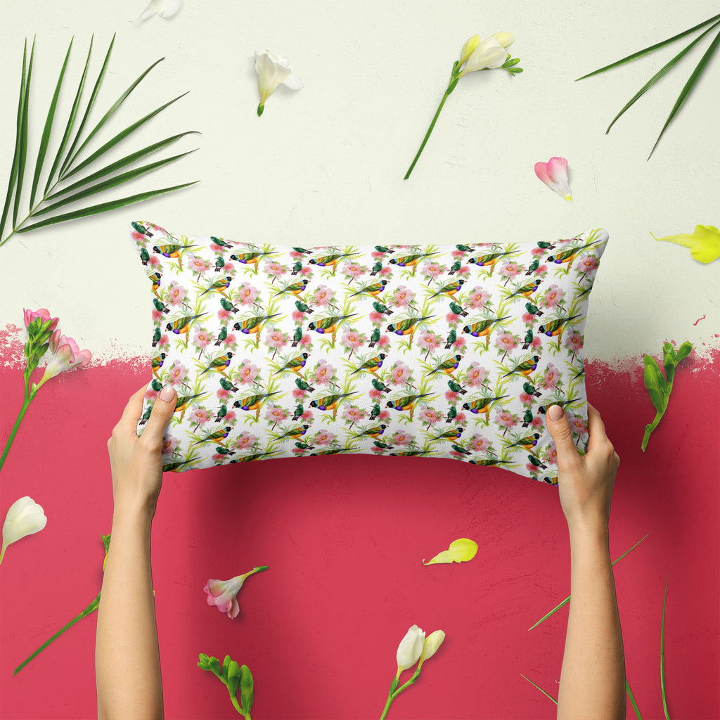 Tropical Beauty Pillow Cover Case-Pillow Cases-PIL_CV-IC 5007638 IC 5007638, Animals, Art and Paintings, Birds, Black and White, Botanical, Drawing, Floral, Flowers, Illustrations, Nature, Paintings, Patterns, Retro, Scenic, Signs, Signs and Symbols, Tropical, Watercolour, White, beauty, pillow, cover, case, art, artistic, background, beautiful, branches, brown, colorful, colors, decor, decoration, design, drawn, elegance, elements, exotic, feathers, green, hand, illustration, image, leaves, ornate, paintin