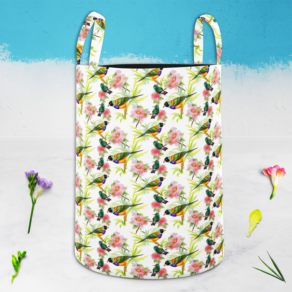 Tropical Beauty Foldable Open Storage Bin | Organizer Box, Toy Basket, Shelf Box, Laundry Bag | Canvas Fabric-Storage Bins-STR_BI_CB-IC 5007638 IC 5007638, Animals, Art and Paintings, Birds, Black and White, Botanical, Drawing, Floral, Flowers, Illustrations, Nature, Paintings, Patterns, Retro, Scenic, Signs, Signs and Symbols, Tropical, Watercolour, White, beauty, foldable, open, storage, bin, organizer, box, toy, basket, shelf, laundry, bag, canvas, fabric, art, artistic, background, beautiful, branches, 