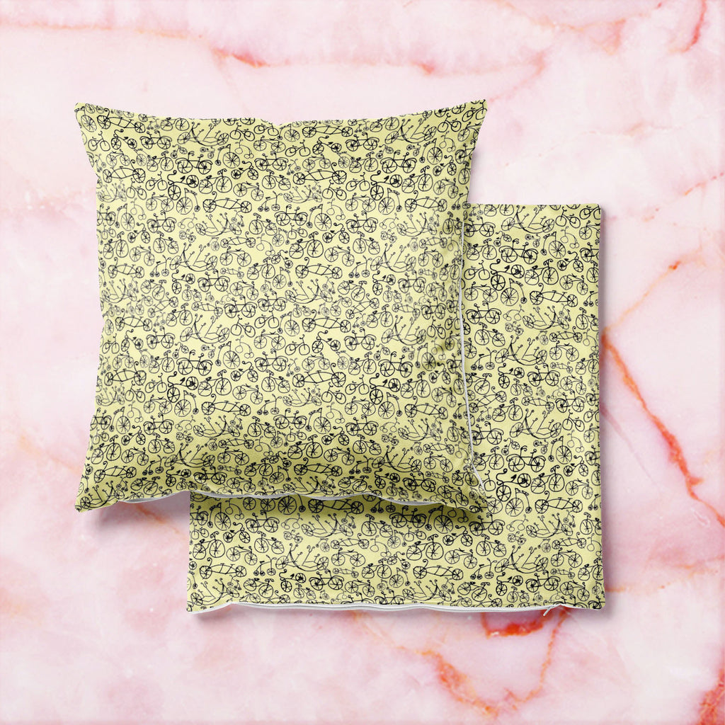 Hand Painted Bikes Cushion Cover Throw Pillow-Cushion Covers-CUS_CV-IC 5007642 IC 5007642, Ancient, Art Nouveau, Automobiles, Bikes, Historical, Illustrations, Medieval, Patterns, Retro, Sketches, Sports, Transportation, Travel, Vehicles, Vintage, hand, painted, cushion, cover, throw, pillow, art, nouveau, bicycle, illustration, pattern, penny, farthing, seamless, sketch, texture, transport, wheel, artzfolio, cushion cover, cushion 16x16 set of 5, cushions, cushion covers 16 inch x 16 inch, cushion covers, 