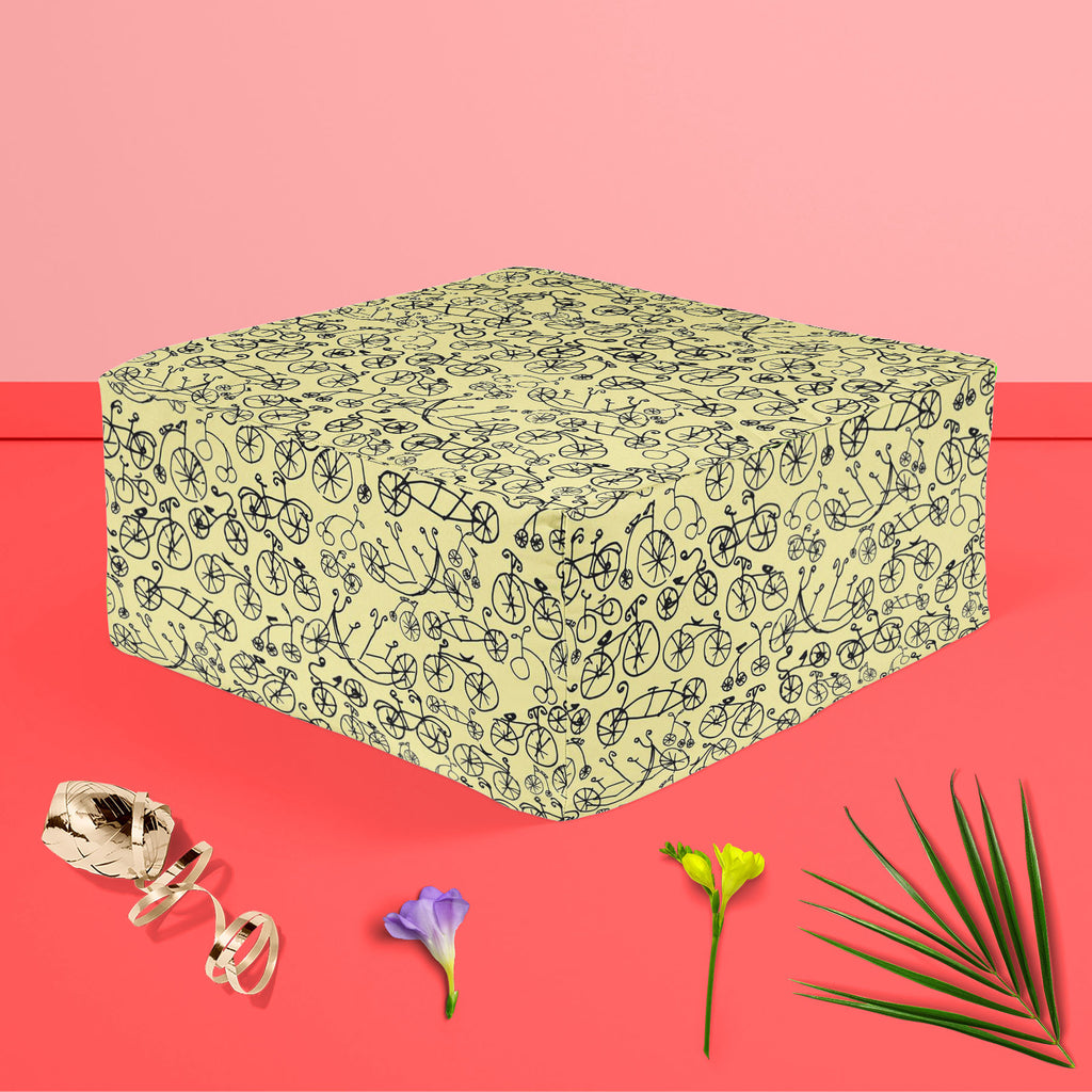 Hand Painted Bikes Footstool Footrest Puffy Pouffe Ottoman Bean Bag | Canvas Fabric-Footstools-FST_CB_BN-IC 5007642 IC 5007642, Ancient, Art Nouveau, Automobiles, Bikes, Historical, Illustrations, Medieval, Patterns, Retro, Sketches, Sports, Transportation, Travel, Vehicles, Vintage, hand, painted, footstool, footrest, puffy, pouffe, ottoman, bean, bag, canvas, fabric, art, nouveau, bicycle, illustration, pattern, penny, farthing, seamless, sketch, texture, transport, wheel, artzfolio, pouf, ottoman stool, 