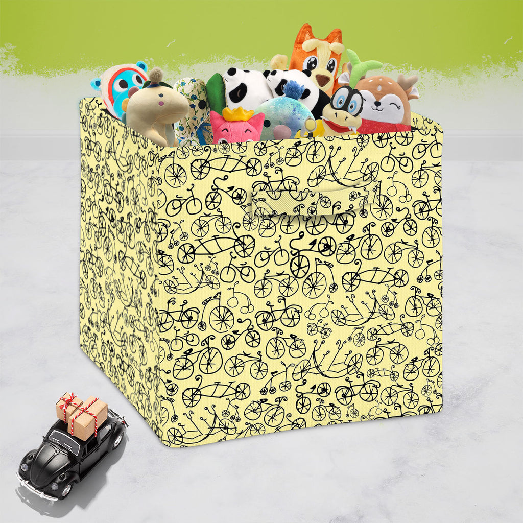 Hand Painted Bikes Foldable Open Storage Bin | Organizer Box, Toy Basket, Shelf Box, Laundry Bag | Canvas Fabric-Storage Bins-STR_BI_CB-IC 5007642 IC 5007642, Ancient, Art Nouveau, Automobiles, Bikes, Historical, Illustrations, Medieval, Patterns, Retro, Sketches, Sports, Transportation, Travel, Vehicles, Vintage, hand, painted, foldable, open, storage, bin, organizer, box, toy, basket, shelf, laundry, bag, canvas, fabric, art, nouveau, bicycle, illustration, pattern, penny, farthing, seamless, sketch, text