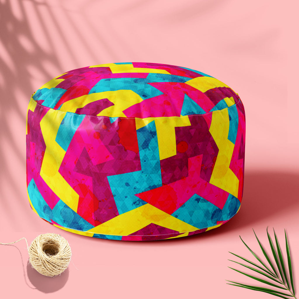 Geometric Style D1 Footstool Footrest Puffy Pouffe Ottoman Bean Bag | Canvas Fabric-Footstools-FST_CB_BN-IC 5007643 IC 5007643, Abstract Expressionism, Abstracts, Ancient, Art and Paintings, Decorative, Digital, Digital Art, Drawing, Fantasy, Geometric, Geometric Abstraction, Graffiti, Graphic, Hipster, Historical, Illustrations, Medieval, Modern Art, Music, Music and Dance, Music and Musical Instruments, Patterns, Retro, Semi Abstract, Signs, Signs and Symbols, Triangles, Urban, Vintage, style, d1, footsto