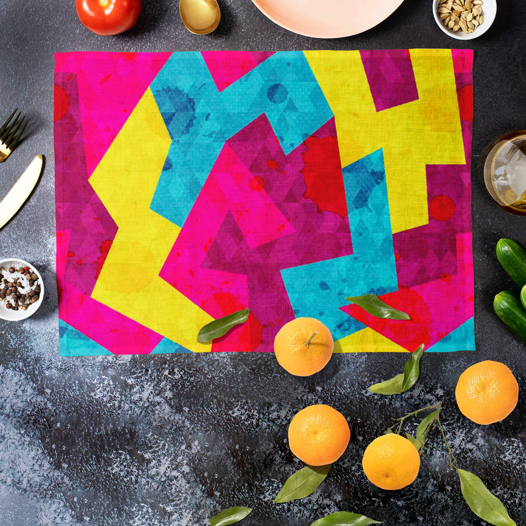 Geometric Style D1 Table Mat Placemat-Table Place Mats Fabric-MAT_TB-IC 5007643 IC 5007643, Abstract Expressionism, Abstracts, Ancient, Art and Paintings, Decorative, Digital, Digital Art, Drawing, Fantasy, Geometric, Geometric Abstraction, Graffiti, Graphic, Hipster, Historical, Illustrations, Medieval, Modern Art, Music, Music and Dance, Music and Musical Instruments, Patterns, Retro, Semi Abstract, Signs, Signs and Symbols, Triangles, Urban, Vintage, style, d1, table, mat, placemat, patern, abstract, art