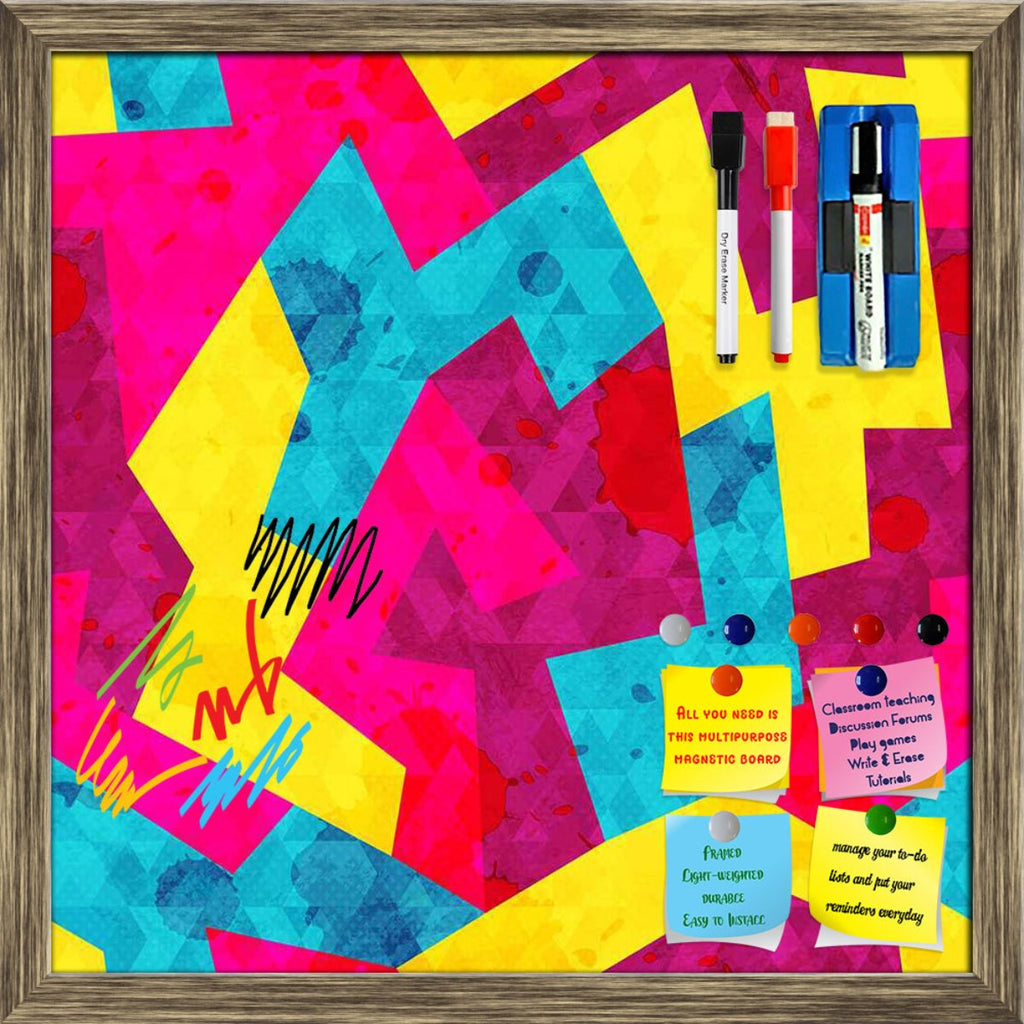 Geometric Style Framed Magnetic Dry Erase Board | Combo with Magnet Buttons & Markers-Magnetic Boards Framed-MGB_FR-IC 5007643 IC 5007643, Abstract Expressionism, Abstracts, Ancient, Art and Paintings, Decorative, Digital, Digital Art, Drawing, Fantasy, Geometric, Geometric Abstraction, Graffiti, Graphic, Hipster, Historical, Illustrations, Medieval, Modern Art, Music, Music and Dance, Music and Musical Instruments, Patterns, Retro, Semi Abstract, Signs, Signs and Symbols, Triangles, Urban, Vintage, style, 