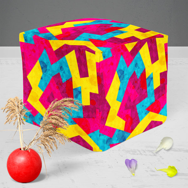 Geometric Style D1 Footstool Footrest Puffy Pouffe Ottoman Bean Bag | Canvas Fabric-Footstools-FST_CB_BN-IC 5007643 IC 5007643, Abstract Expressionism, Abstracts, Ancient, Art and Paintings, Decorative, Digital, Digital Art, Drawing, Fantasy, Geometric, Geometric Abstraction, Graffiti, Graphic, Hipster, Historical, Illustrations, Medieval, Modern Art, Music, Music and Dance, Music and Musical Instruments, Patterns, Retro, Semi Abstract, Signs, Signs and Symbols, Triangles, Urban, Vintage, style, d1, puffy, 