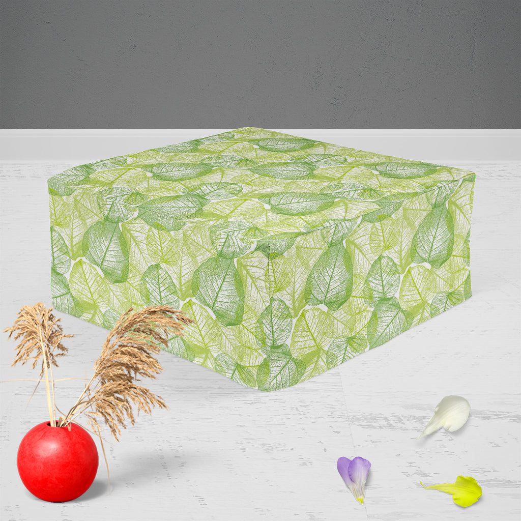 Floral & Leaves Footstool Footrest Puffy Pouffe Ottoman Bean Bag | Canvas Fabric-Footstools-FST_CB_BN-IC 5007644 IC 5007644, Art and Paintings, Botanical, Floral, Flowers, Nature, Patterns, Retro, Scenic, Signs, Signs and Symbols, Urban, leaves, footstool, footrest, puffy, pouffe, ottoman, bean, bag, canvas, fabric, abstract, background, art, design, blossom, blue, color, curly, decor, decoration, doodle, element, endless, flower, forest, funky, green, leaf, linear, mess, old, ornament, ornamental, ornate, 