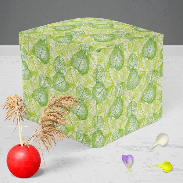 Floral & Leaves Footstool Footrest Puffy Pouffe Ottoman Bean Bag | Canvas Fabric-Footstools-FST_CB_BN-IC 5007644 IC 5007644, Art and Paintings, Botanical, Floral, Flowers, Nature, Patterns, Retro, Scenic, Signs, Signs and Symbols, Urban, leaves, puffy, pouffe, ottoman, footstool, footrest, bean, bag, canvas, fabric, abstract, background, art, design, blossom, blue, color, curly, decor, decoration, doodle, element, endless, flower, forest, funky, green, leaf, linear, mess, old, ornament, ornamental, ornate, 