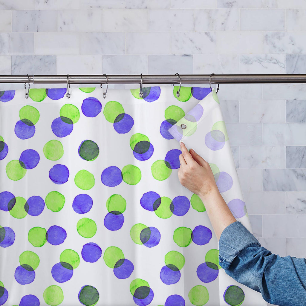 Watercolor Dots D4 Washable Waterproof Shower Curtain-Shower Curtains-CUR_SH-IC 5007645 IC 5007645, Abstract Expressionism, Abstracts, Art and Paintings, Black and White, Circle, Digital, Digital Art, Dots, Drawing, Geometric, Geometric Abstraction, Graphic, Hand Drawn, Illustrations, Modern Art, Patterns, Semi Abstract, Signs, Signs and Symbols, Splatter, Watercolour, White, watercolor, d4, washable, waterproof, shower, curtain, abstract, art, artistic, backdrop, background, blot, blue, bright, brush, bubb