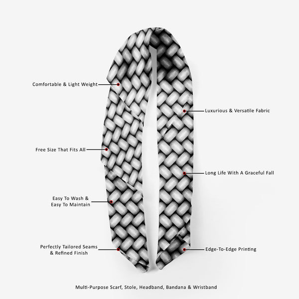 Monochrome Geometric Printed Scarf | Neckwear Balaclava | Girls & Women | Soft Poly Fabric-Scarfs Basic--IC 5007647 IC 5007647, Abstract Expressionism, Abstracts, Art and Paintings, Black, Black and White, Circle, Digital, Digital Art, Geometric, Geometric Abstraction, Graphic, Illustrations, Modern Art, Patterns, Semi Abstract, Signs, Signs and Symbols, Stripes, White, monochrome, printed, scarf, neckwear, balaclava, girls, women, soft, poly, fabric, abstract, abstraction, art, background, circular, convex