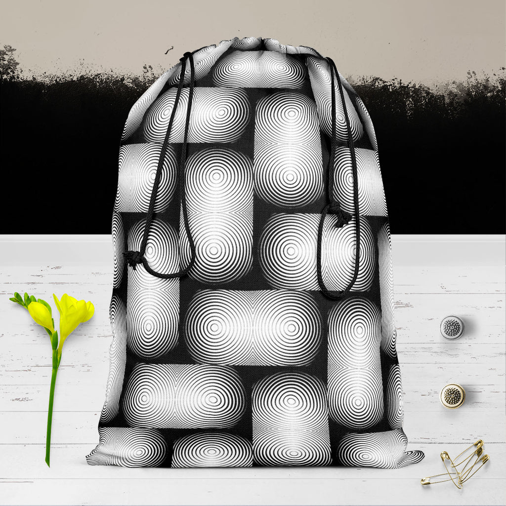 Monochrome Geometric D2 Reusable Sack Bag | Bag for Gym, Storage, Vegetable & Travel-Drawstring Sack Bags-SCK_FB_DS-IC 5007647 IC 5007647, Abstract Expressionism, Abstracts, Art and Paintings, Black, Black and White, Circle, Digital, Digital Art, Geometric, Geometric Abstraction, Graphic, Illustrations, Modern Art, Patterns, Semi Abstract, Signs, Signs and Symbols, Stripes, White, monochrome, d2, reusable, sack, bag, for, gym, storage, vegetable, travel, abstract, abstraction, art, background, circular, con