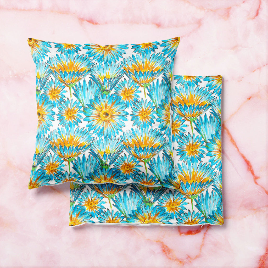 Budding Flowers D2 Cushion Cover Throw Pillow-Cushion Covers-CUS_CV-IC 5007649 IC 5007649, Ancient, Black and White, Botanical, Decorative, Fashion, Floral, Flowers, Historical, Illustrations, Medieval, Nature, Patterns, Retro, Scenic, Signs, Signs and Symbols, Vintage, Watercolour, White, budding, d2, cushion, cover, throw, pillow, pattern, watercolor, elegant, seamless, backdrop, background, beautiful, bloom, blossom, blue, bright, cute, daisy, decoration, delicate, design, drawn, eco, element, fabric, fl