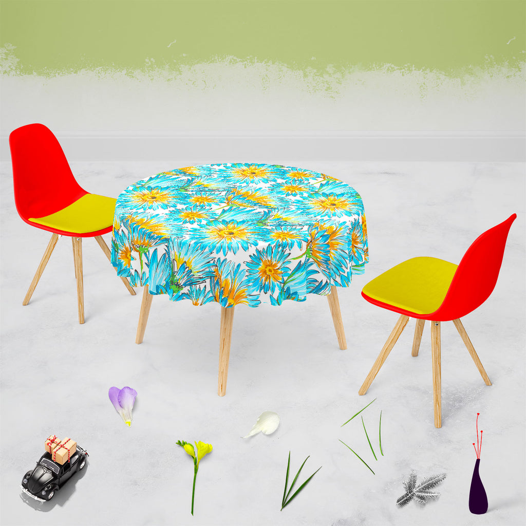 Budding Flowers D2 Table Cloth Cover-Table Covers-CVR_TB_RD-IC 5007649 IC 5007649, Ancient, Black and White, Botanical, Decorative, Fashion, Floral, Flowers, Historical, Illustrations, Medieval, Nature, Patterns, Retro, Scenic, Signs, Signs and Symbols, Vintage, Watercolour, White, budding, d2, table, cloth, cover, pattern, watercolor, elegant, seamless, backdrop, background, beautiful, bloom, blossom, blue, bright, cute, daisy, decoration, delicate, design, drawn, eco, element, fabric, flora, flower, fresh