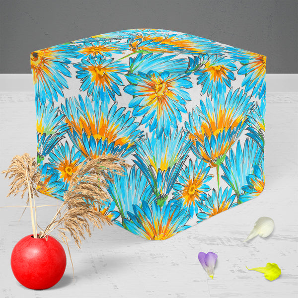 Budding Flowers D2 Footstool Footrest Puffy Pouffe Ottoman Bean Bag | Canvas Fabric-Footstools-FST_CB_BN-IC 5007649 IC 5007649, Ancient, Black and White, Botanical, Decorative, Fashion, Floral, Flowers, Historical, Illustrations, Medieval, Nature, Patterns, Retro, Scenic, Signs, Signs and Symbols, Vintage, Watercolour, White, budding, d2, puffy, pouffe, ottoman, footstool, footrest, bean, bag, canvas, fabric, pattern, watercolor, elegant, seamless, backdrop, background, beautiful, bloom, blossom, blue, brig