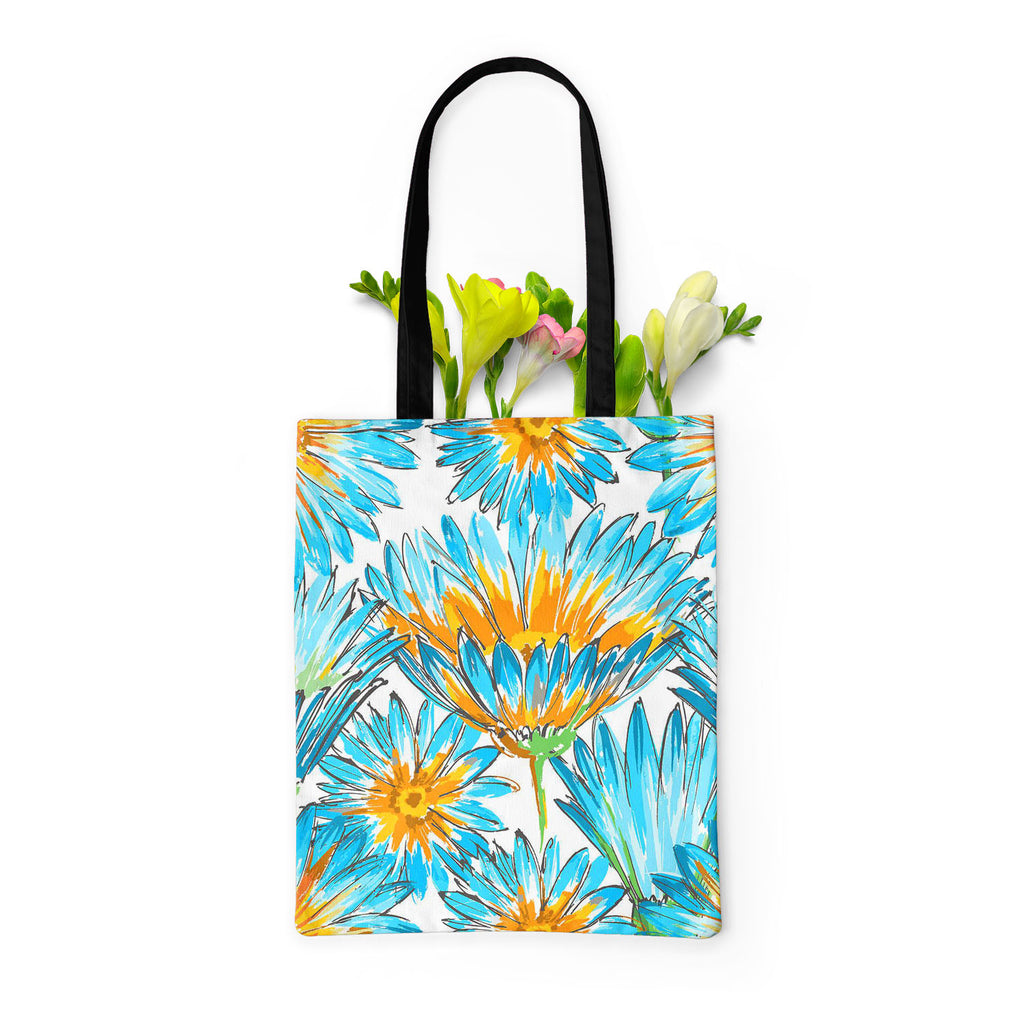 Budding Flowers D2 Tote Bag Shoulder Purse | Multipurpose-Tote Bags Basic-TOT_FB_BS-IC 5007649 IC 5007649, Ancient, Black and White, Botanical, Decorative, Fashion, Floral, Flowers, Historical, Illustrations, Medieval, Nature, Patterns, Retro, Scenic, Signs, Signs and Symbols, Vintage, Watercolour, White, budding, d2, tote, bag, shoulder, purse, multipurpose, pattern, watercolor, elegant, seamless, backdrop, background, beautiful, bloom, blossom, blue, bright, cute, daisy, decoration, delicate, design, draw