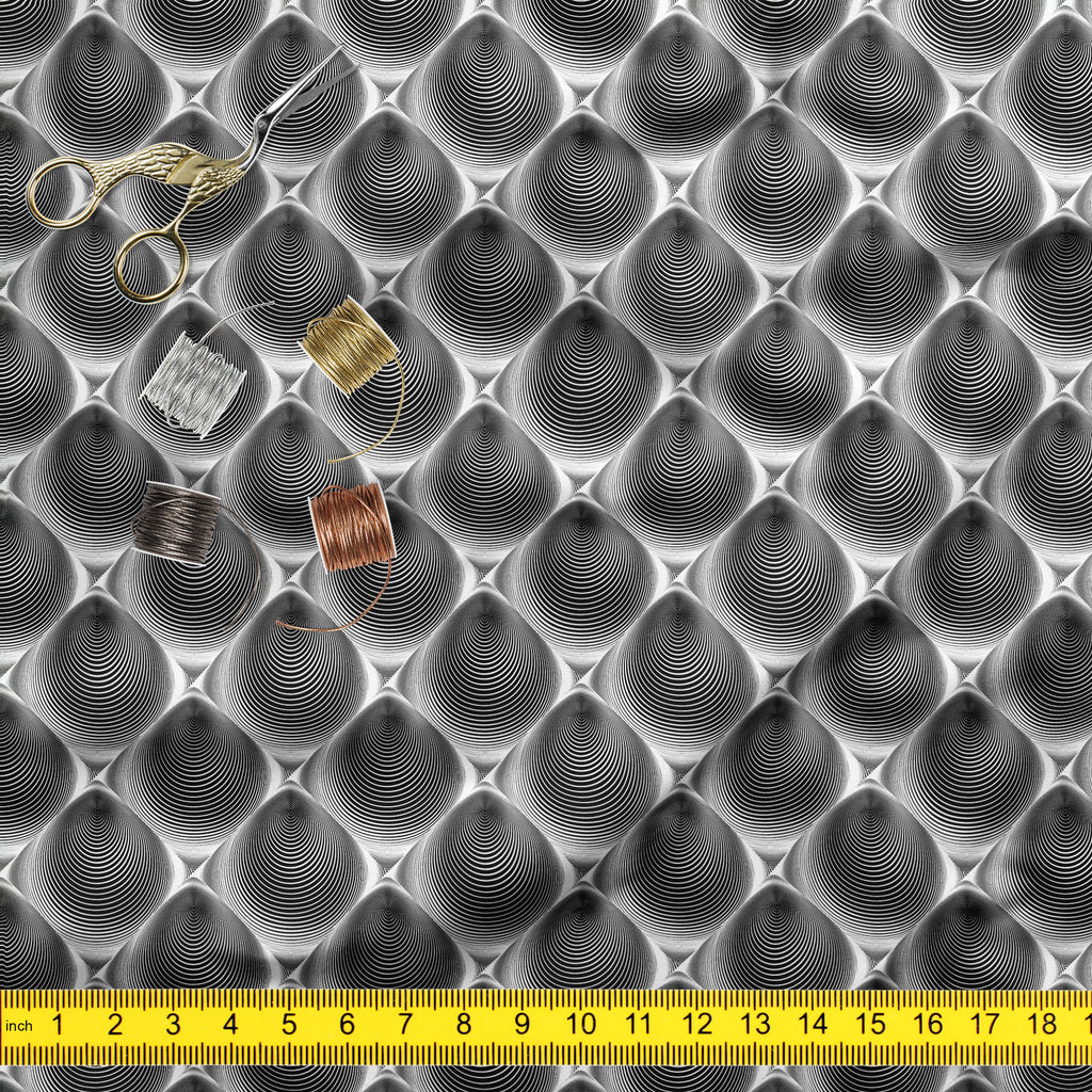 Monochrome Cone Illusion Upholstery Fabric by Metre | For Sofa, Curtains, Cushions, Furnishing, Craft, Dress Material-Upholstery Fabrics-FAB_RW-IC 5007653 IC 5007653, Abstract Expressionism, Abstracts, Art and Paintings, Black, Black and White, Circle, Digital, Digital Art, Eygptian, Geometric, Geometric Abstraction, Graphic, Grid Art, Illustrations, Modern Art, Patterns, Semi Abstract, Signs, Signs and Symbols, Stripes, White, monochrome, cone, illusion, upholstery, fabric, by, metre, for, sofa, curtains, 
