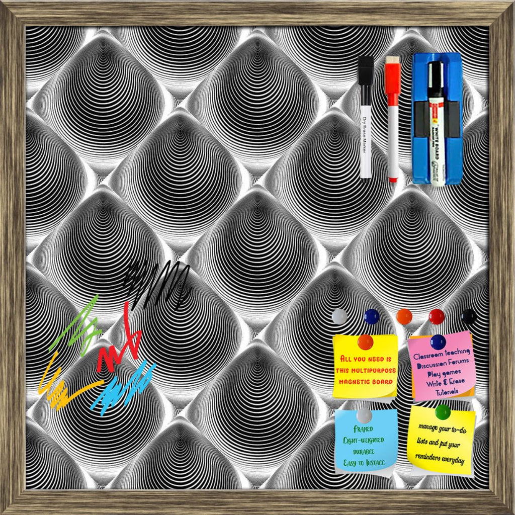 Monochrome Cone Illusion Framed Magnetic Dry Erase Board | Combo with Magnet Buttons & Markers-Magnetic Boards Framed-MGB_FR-IC 5007653 IC 5007653, Abstract Expressionism, Abstracts, Art and Paintings, Black, Black and White, Circle, Digital, Digital Art, Eygptian, Geometric, Geometric Abstraction, Graphic, Grid Art, Illustrations, Modern Art, Patterns, Semi Abstract, Signs, Signs and Symbols, Stripes, White, monochrome, cone, illusion, framed, magnetic, dry, erase, board, printed, whiteboard, with, 4, magn